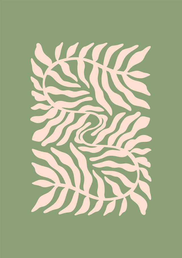 Whispering Ferns Abstract Canvas Wall Art
