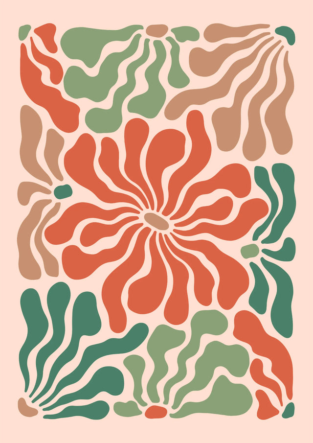 Dancing Blooms Abstract Canvas Wall Art