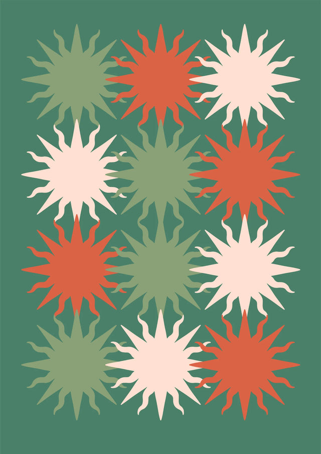 Retro Sunburst Harmony Canvas Wall Art