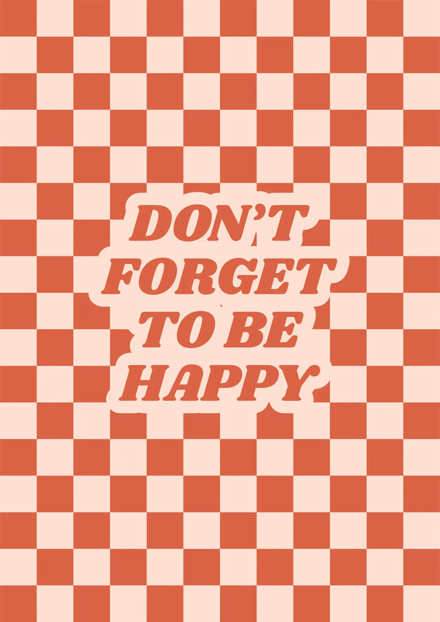 Checkerboard Happiness Quote Canvas Wall Art