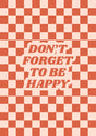 Checkerboard Happiness Quote Canvas Wall Art