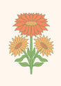 Golden Bloom Trio Botanical Canvas Wall Art