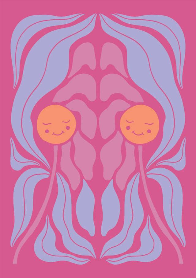 Smiling Suns Abstract Canvas Wall Art