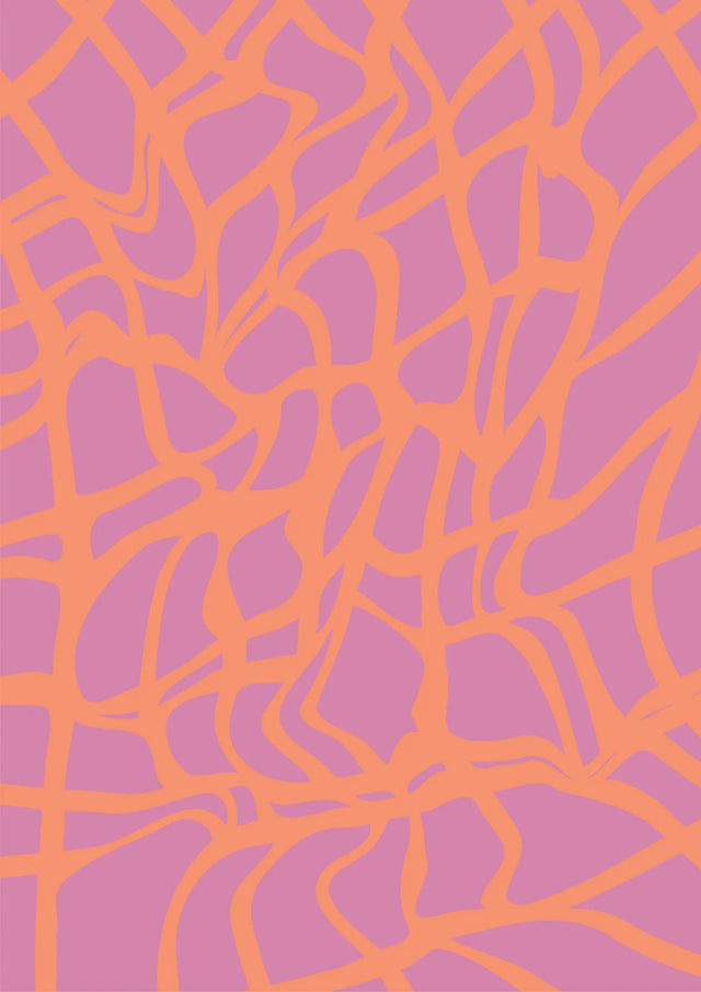 Tangled Sunset Lines Canvas Wall Art