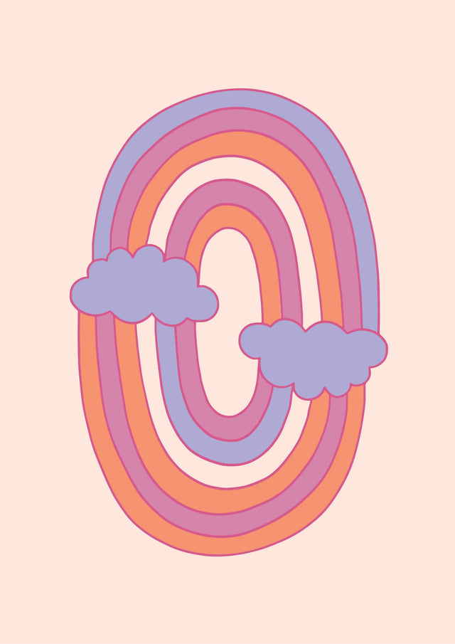Looping Rainbow Whimsy Canvas Wall Art