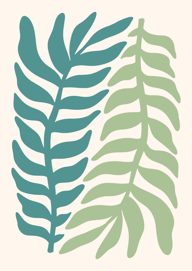 Twin Fern Harmony Canvas Wall Art