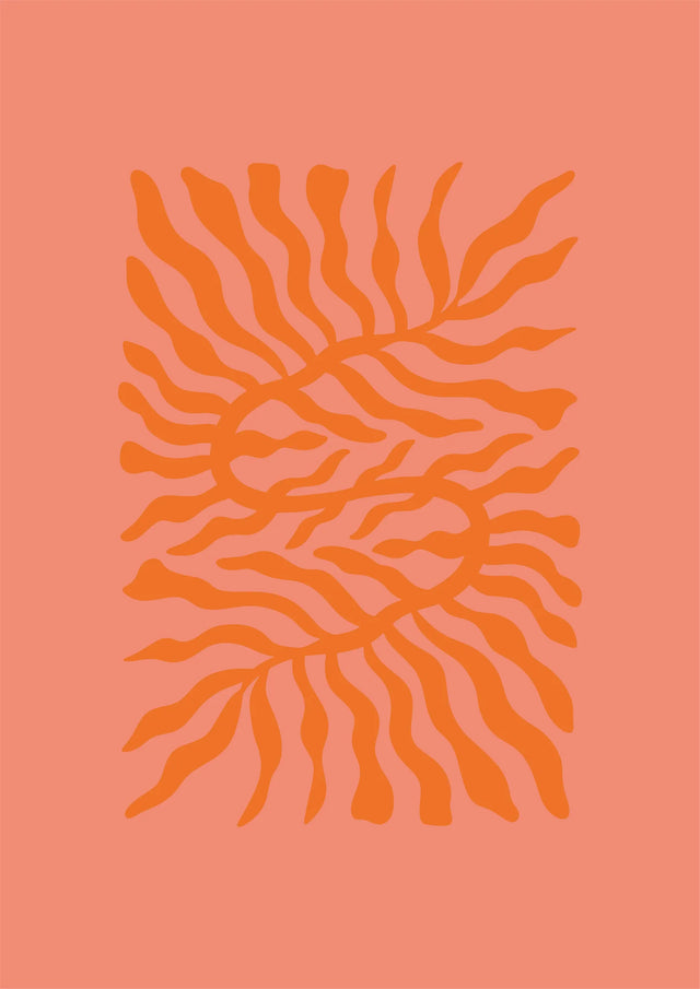 Coral Currents Abstract Canvas Wall Art