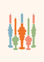 Mid-Century Candlesticks Canvas Wall Art