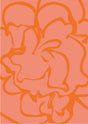 Tangerine Bloom Outline Canvas Wall Art
