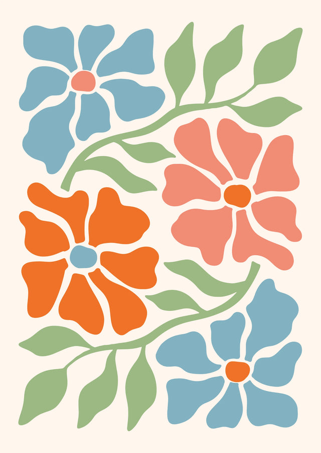 Blooming Delight Modern Floral Canvas Wall Art