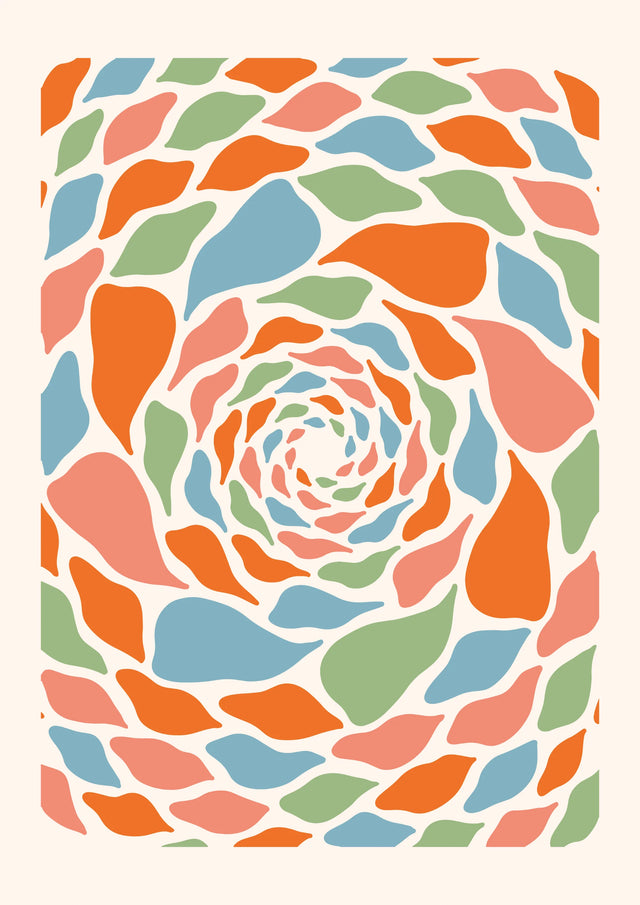 Color Swirl Bloom Canvas Wall Art
