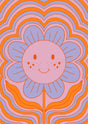 Groovy Smiling Flower Canvas Wall Art