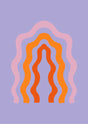 Retro Radiance Waves Canvas Wall Art