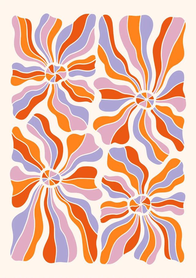  Groovy Petal Spin Canvas Wall Art