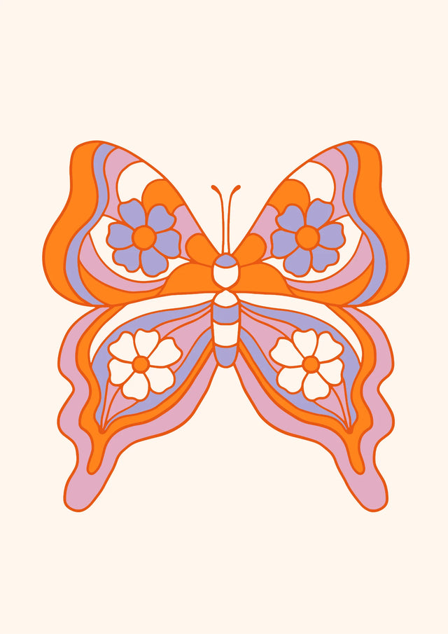 Flower Wings Butterfly Canvas Wall Art