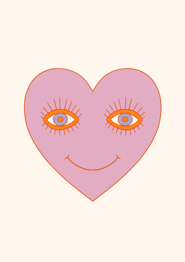 Smiling Heart Eyes Canvas Wall Art