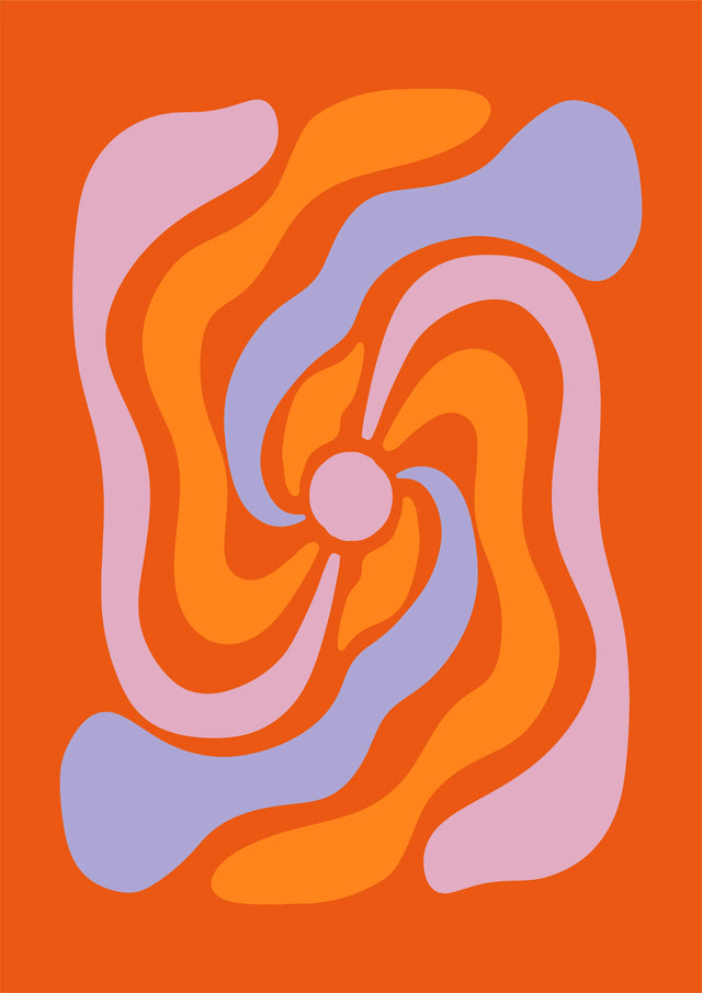 Radiant Swirl Retro Canvas Wall Art