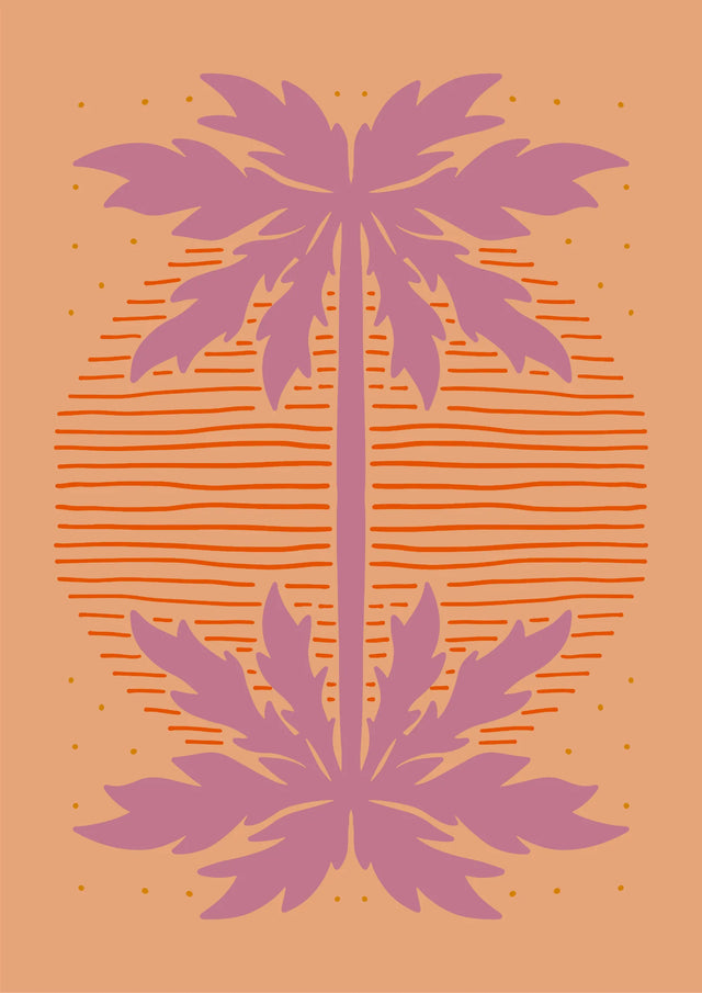 Sunset Mirage Palms Canvas Wall Art