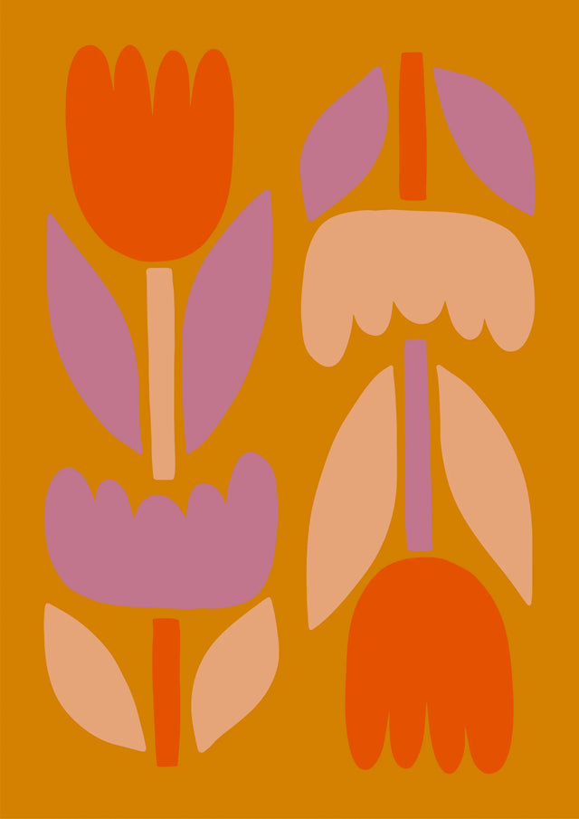 Midcentury Tulip Garden Canvas Wall Art