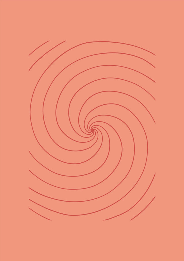 Coral Spiral Energy Canvas Wall Art