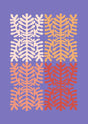 Color Harmony Leaf Grid Canvas Wall Art