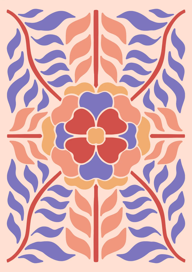 Radiant Harmony Floral Mandala Canvas Wall Art