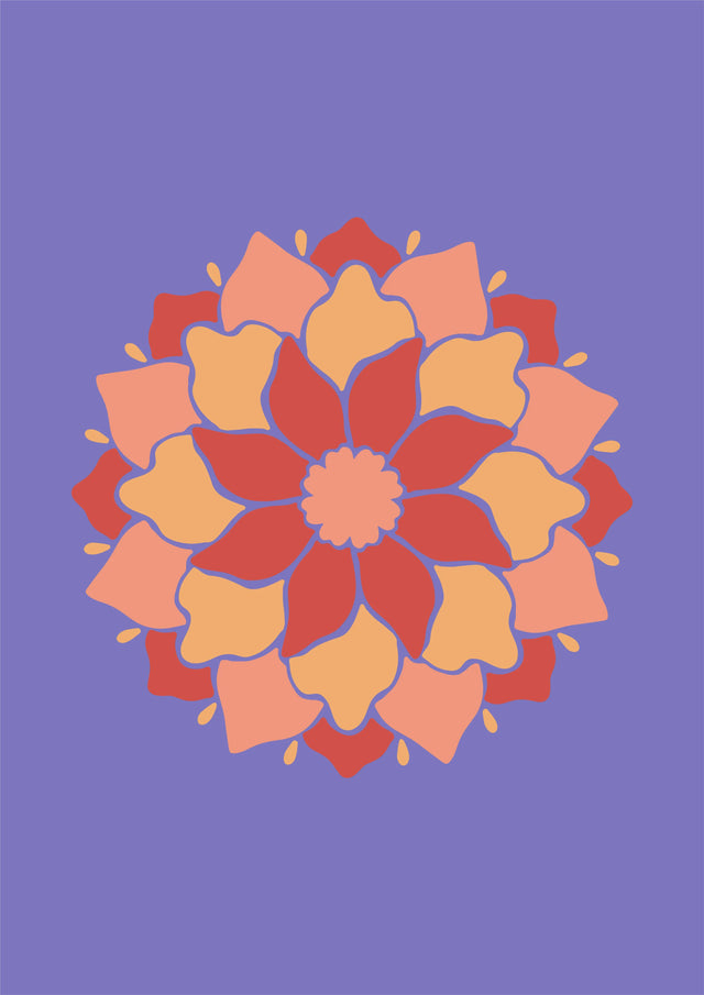 Sunset Bloom Mandala Canvas Wall Art