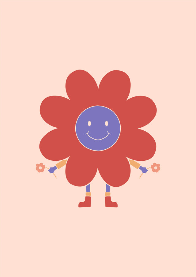 Happy Flower Buddy Canvas Wall Art