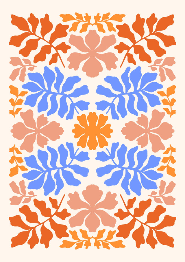Symmetry in Bloom Botanical Canvas Wall Art