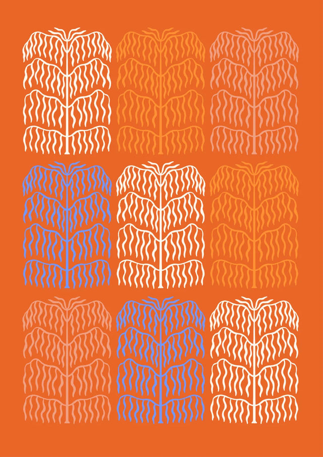 Groovy Palm Pattern Canvas Wall Art