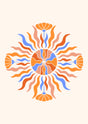 Radiant Bloom Sunburst Canvas Wall Art