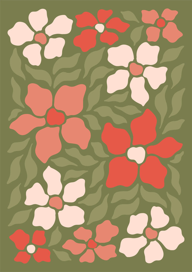 Botanical Rhythm in Bloom Canvas Wall Art