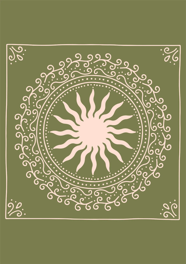 Sacred Sun Mandala Canvas Wall Art