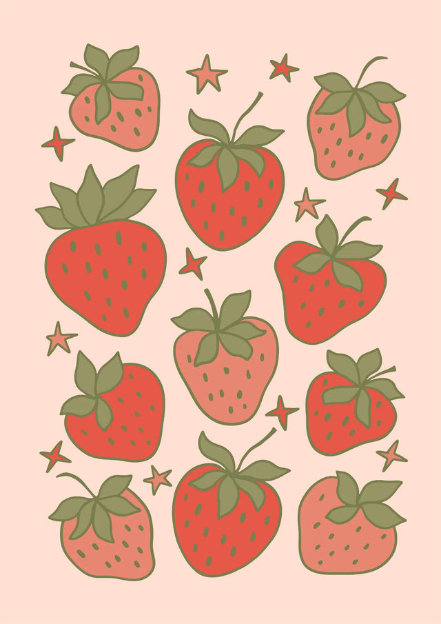 Sweet Strawberry Dreams Canvas Wall Art