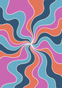 Retro Swirl Pop Art Canvas Wall Art