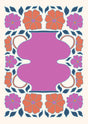 Bold Blooming Vase and Floral Frame Canvas Wall Art