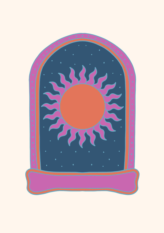 Celestial Sunrise Window Canvas Wall Art