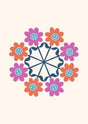 Smiling Flower Carousel Canvas Wall Art