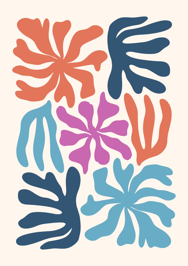 Abstract Coral Bloom Canvas Wall Art