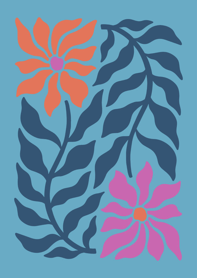 Floral Flow Modern Boho Canvas Wall Art