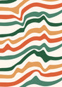 Retro Horizon Waves Canvas Wall Art