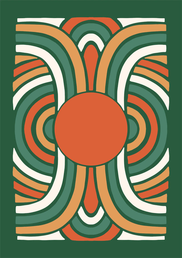 Retro Harmony Sunbeam Canvas Wall Art