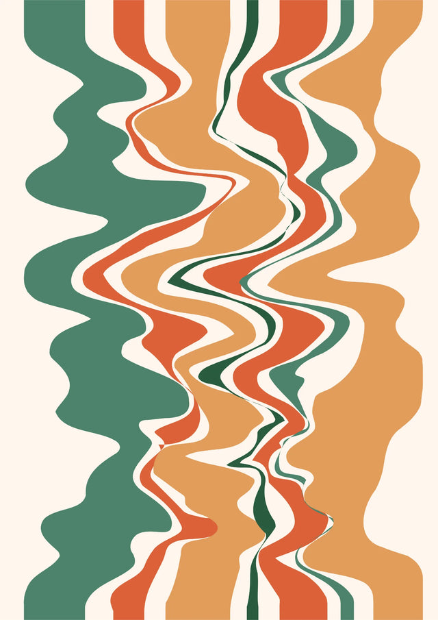 Groovy Canyon Vibes Abstract Canvas Wall Art