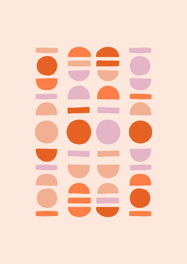 Retro Colorblock Harmony Canvas Wall Art