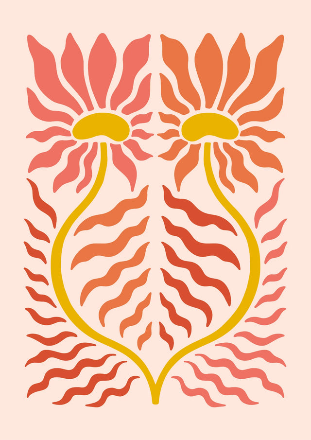 Twin Bloom Harmony Canvas Wall Art