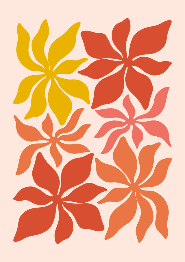 Retro Bloom Dance Canvas Wall Art