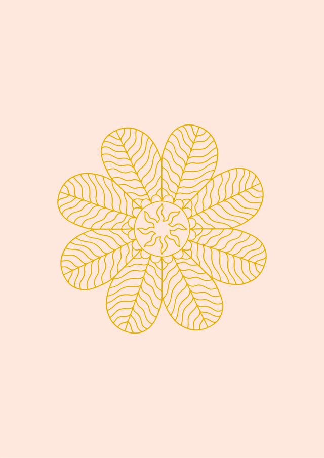 Golden Bloom Mandala Canvas Wall Art