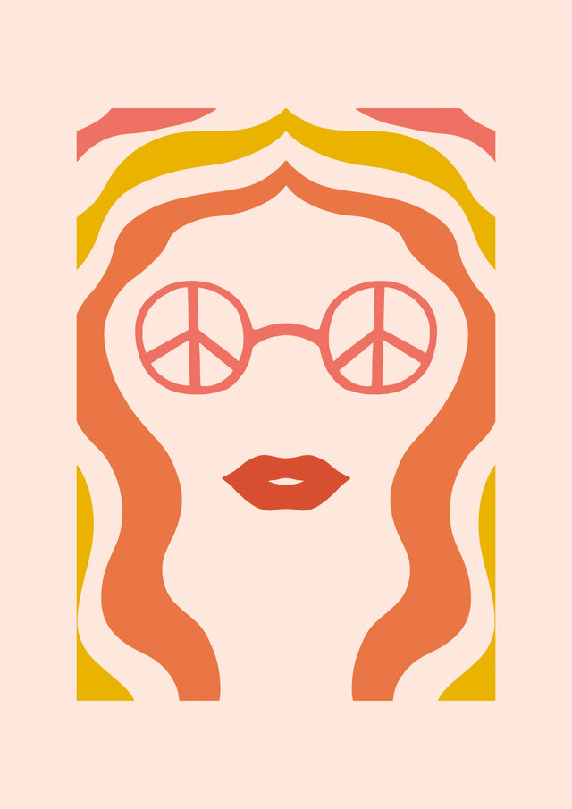 Peace Vibes Portrait Canvas Wall Art