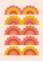 Retro Bloom Rows Canvas Wall Art