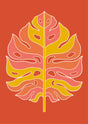 Sunset Monstera Leaf Canvas Wall Art